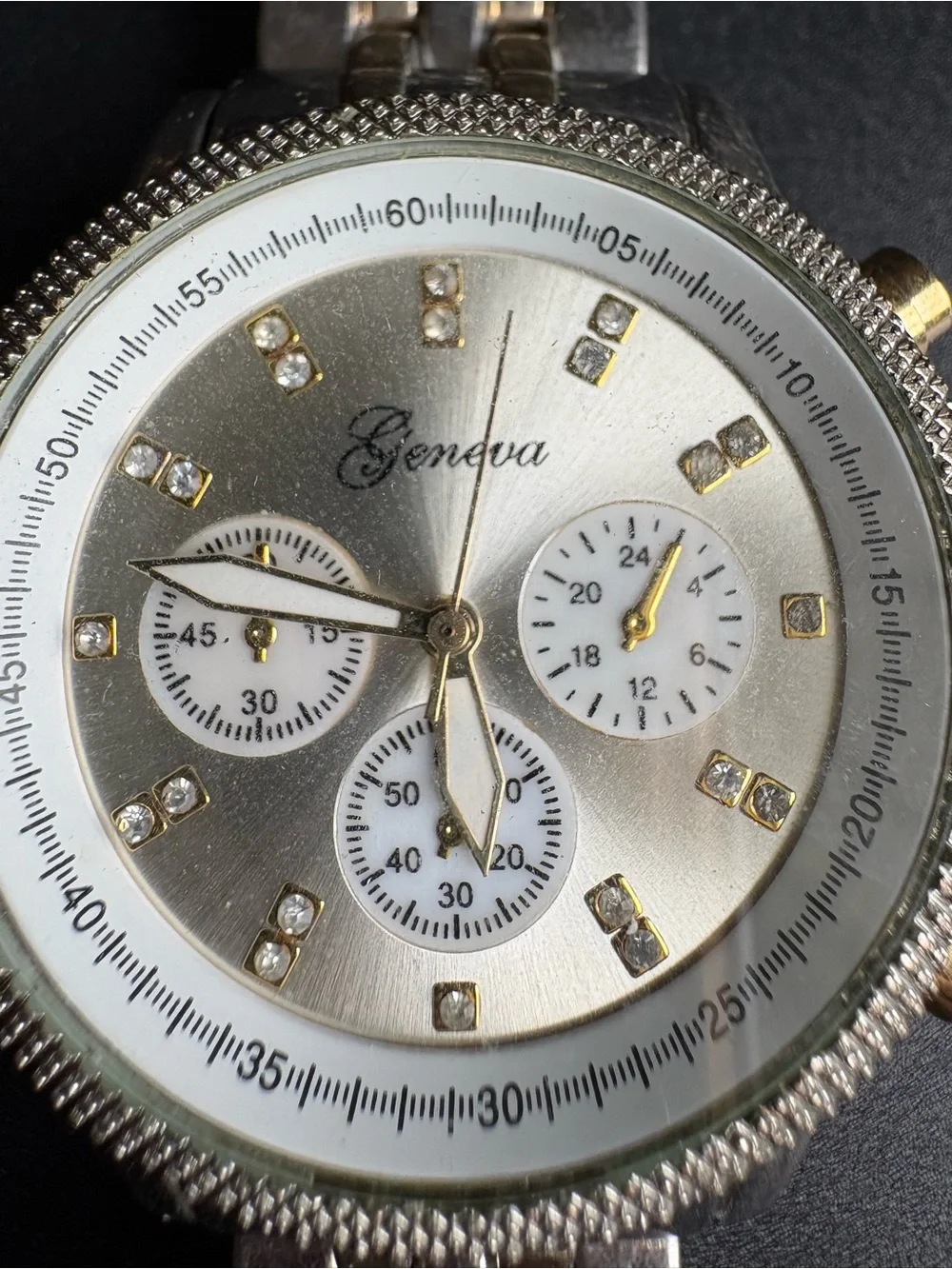 Geneva Women’s Two-Tone Silver and Gold Chronograph Watch